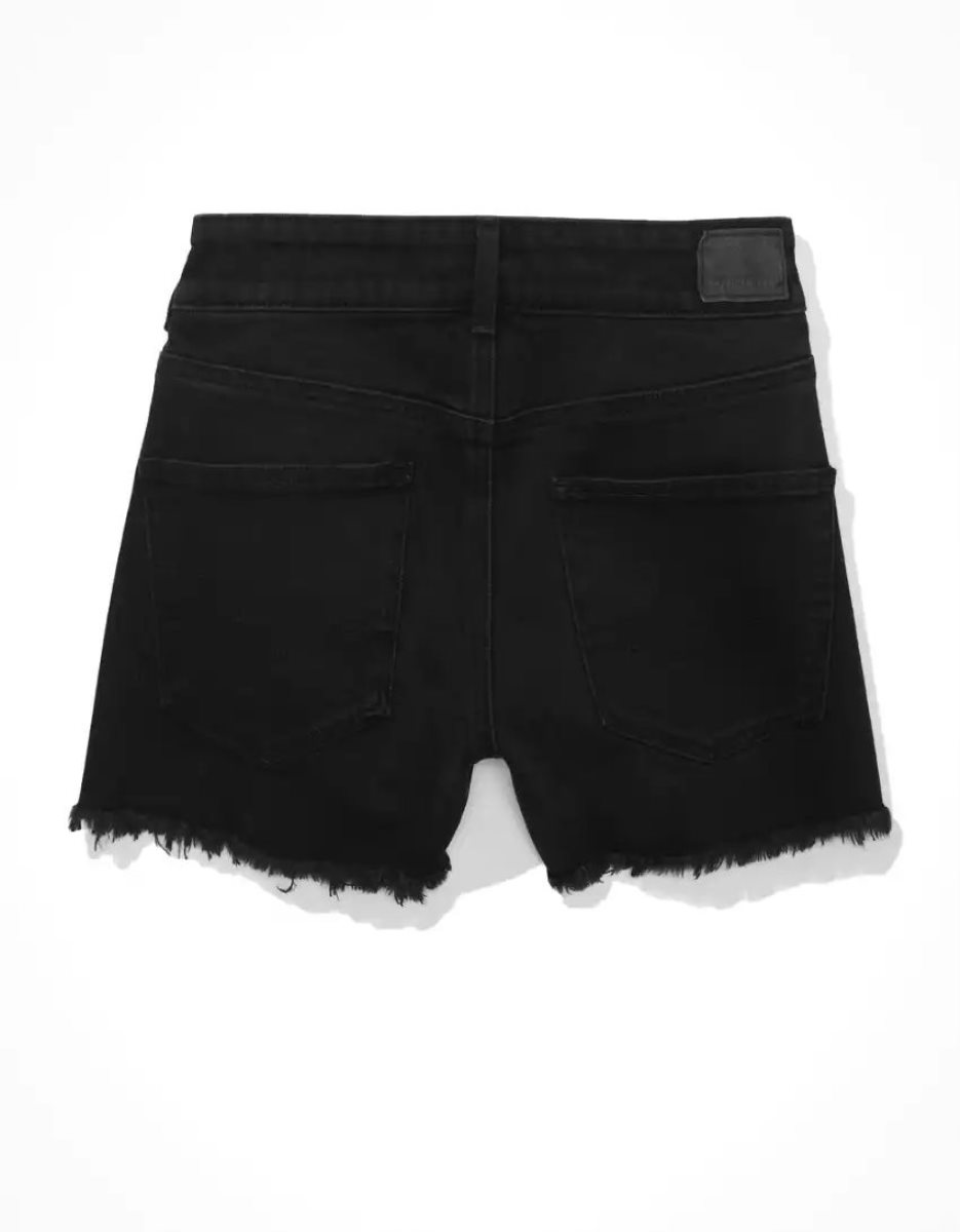 Shorts American Eagle AE Stretch Denim Mom Noir Femme | NVS-80089434